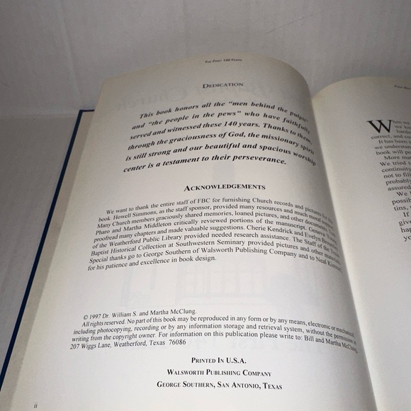 First Baptist Church Weatherford Texas “The First 140 Years” Book 1997. - Picture 4 of 13